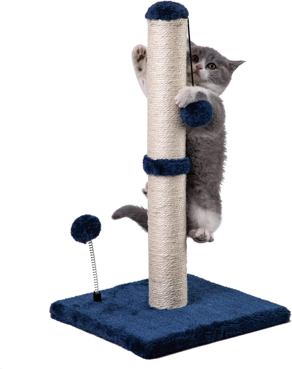mecool-cat-scratching-post-premium-basics-kitten-scratcher-sisal-scratch-posts-with-hanging-ball-22in-for-kittens-or-smaller-cats-22-inches-for-kitten-beige