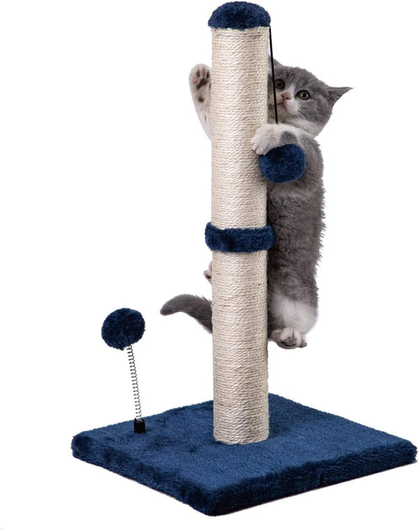 MECOOL Cat Scratching Post Premium Basics Kitten Scratcher Sisal Scratch Posts with Hanging Ball 22In for Kittens or Smaller Cats (22 Inches for Kitten, Beige)9