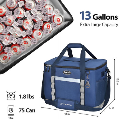 Soft Cooler Bag, 35/55/75 Can Beach Cooler with Flip-Top Access | Lightweight, 5-Layer Insulation, 12H Cold, Leakproof, Collapsible, Adjustable Strap, Perfect for Camping,Picnics,Work,Travel5