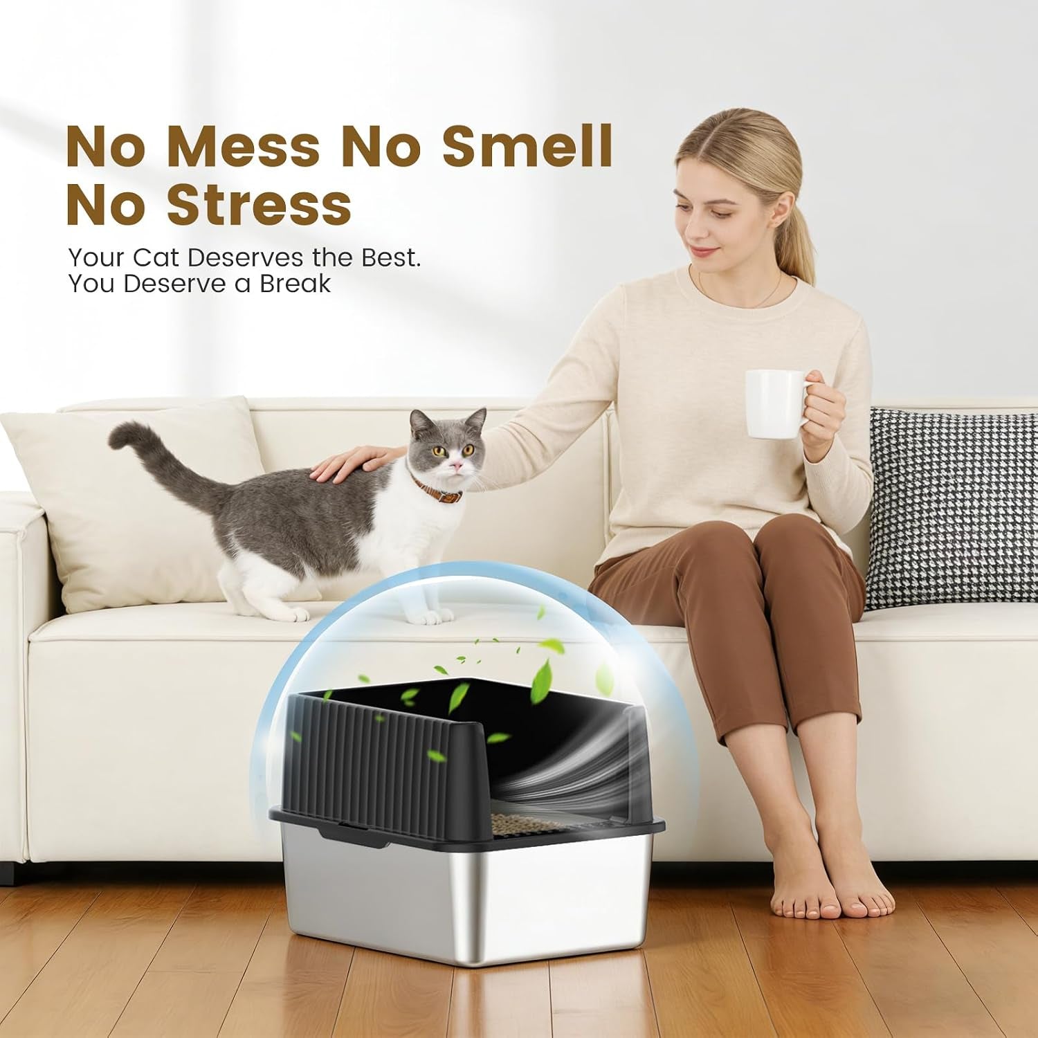 stainless-steel-cat-litter-box-11-8-high-sides-for-litter-scatter-urine-spray-control-easy-to-clean-non-stick-litter-pan-low-entry-for-kittens-small-cats-compact-space-saving-design