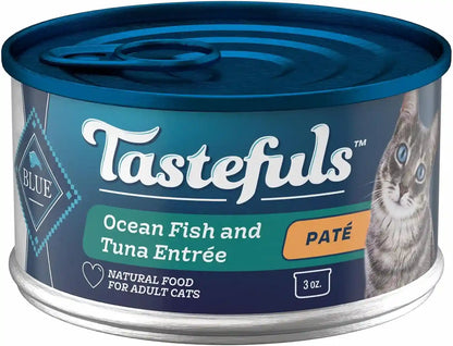 Blue Buffalo Tastefuls Wet Cat Food Paté Variety Pack (Chicken, Turkey & Chicken, Ocean Fish & Tuna) for Adult Cats, Made with Natural Ingredients, 5.5-Oz. Each (24 Cans)26