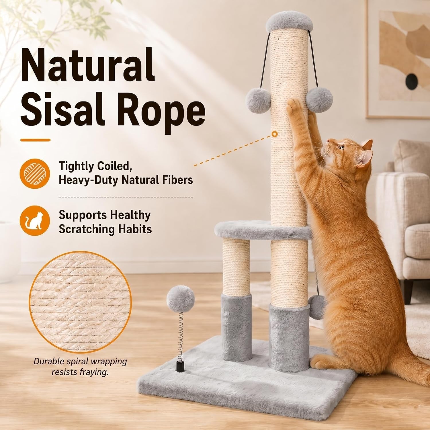 dimaka-tall-cat-scratching-post-double-lower-posts-extra-stable-cat-post-tree-scratcher-with-sisal-rope-and-teasing-4-balls-total-large-base-grey