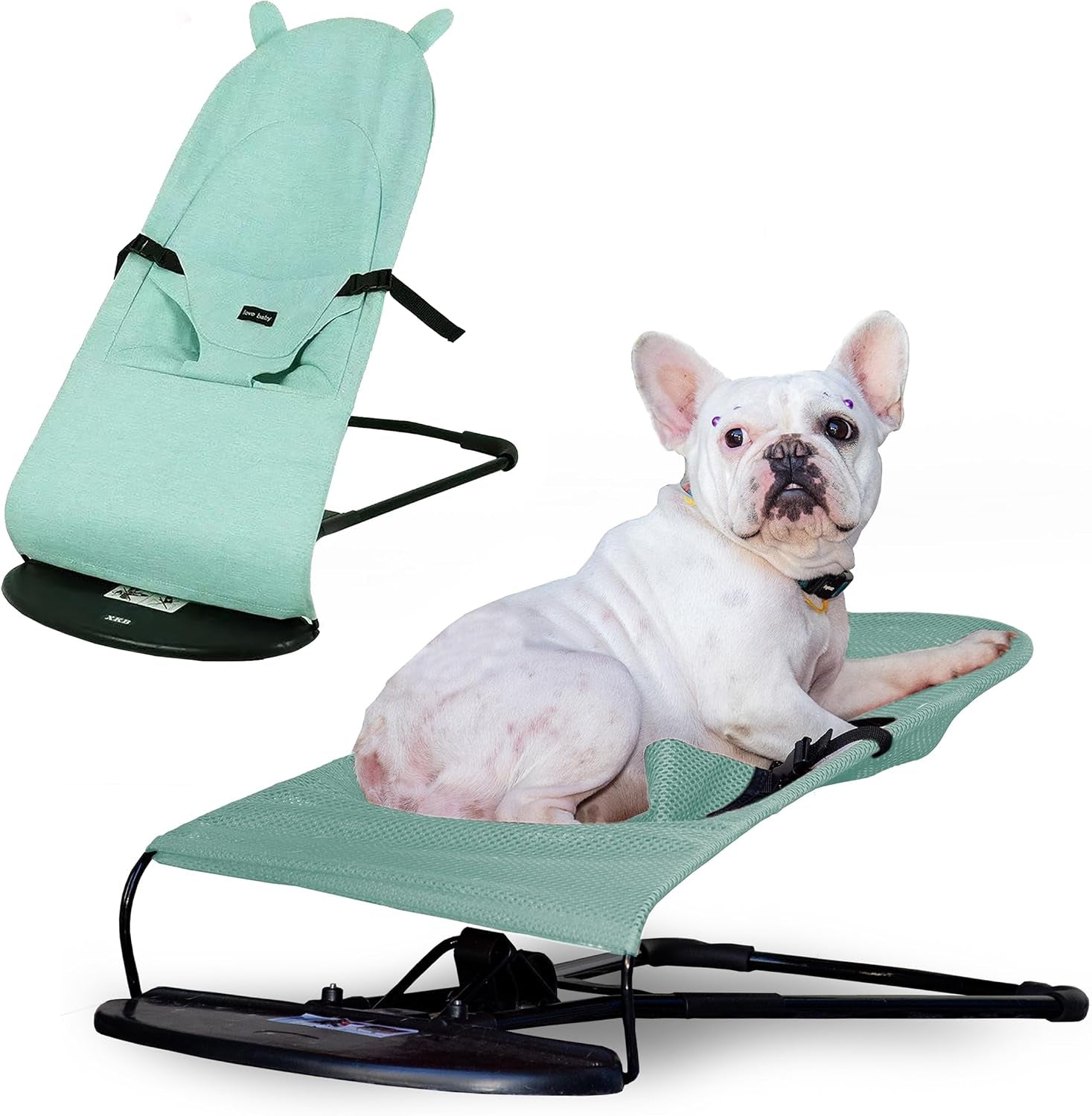 cat-dog-rocking-chair-bouncer-bed-for-frenchie-french-bulldog-lounge-outdoor-portable-foldable-pet-furniture-adjustable-height-breathable-mesh-safety-harness-for-small-animals-puppies