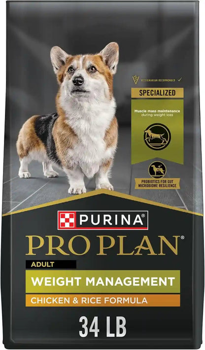 Purina Pro Plan Weight Management Dog Food Dry, Shredded Blend Chicken and Rice Formula - 34 Lb. Bag10