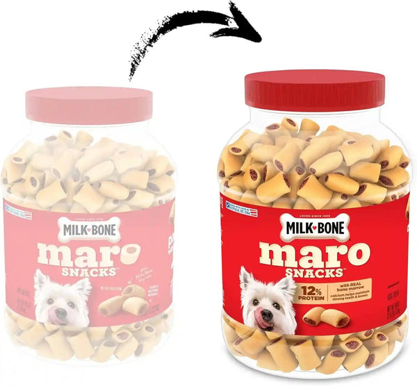 Milk-Bone Marosnacks Small Dog Treats with Real Bone Marrow, 40 Oz. Canister | Dog Treats with 12% Protein3