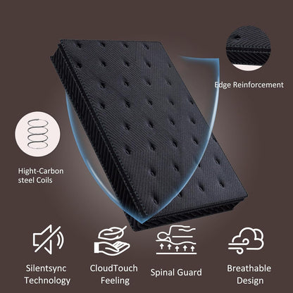 12 Inch Queen Mattress Hybrid Mattress in a Box, Memory Foam Mattress with Pocket Spring for Pressure Relief, Ergonomic Support & Motion Isolation, Medium Firm4