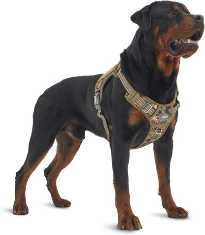 Auroth Tactical Dog Harness for Large Dogs No Pull Adjustable Pet Harness Reflective K9 Working Training Easy Control Pet Vest Military Service Dog Harnesses Army Yellow L62