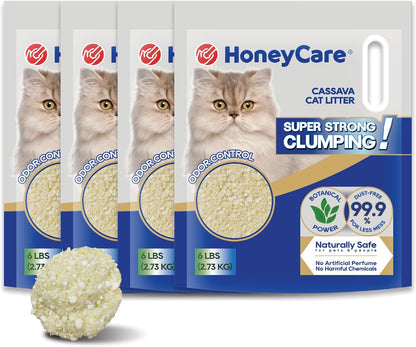 Honeycare Cassava Cat Litter | Natural Cassava Formula | Fast Clumping & Odor Control | Low Dust & Eco-Friendly | 6 Lbs9