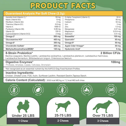 NATURE TARGET Multivitamin for Dogs, 120 Soft Chews, Chicken Flavor | with MSM & Glucosamine, Omegas 3 & 6, & Probiotics for Digestive Health, Joint Support, Skin & Coat, Immune & Overall Health6