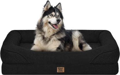 Chez Paw Waterproof Orthopedic XL Dog Bed for Large and Extra Large Dogs | Egg Crate Foam, 4-Sided Bolster Support, Waterproof Liner, Non-Slip Bottom, Machine Washable Cover, 42 X 30 Inch12