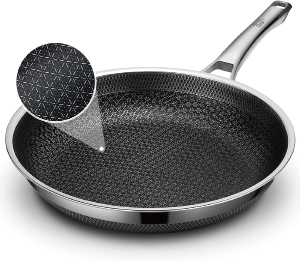 Frying Pan, 10 Inch Hybrid Non Stick Stainless Steel Skillets, Dishwasher Induction Oven Broiler Safe, Non Toxic Chef'S Pan, PFOA Free Cookware1