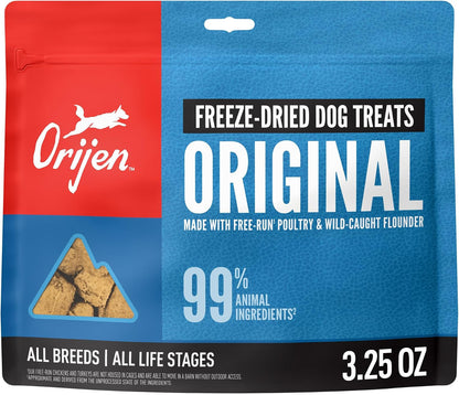 ORIJEN WHOLEPREY Freeze Dried Dog Treats Original Recipe, 3.25Oz Bag | 99% Animal Ingredients, Freeze Dried, High Protein, Made in the USA, Nourishing Organs, Global Quality Ingredients1