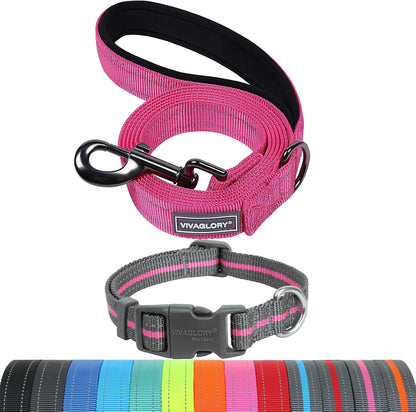 VIVAGLORY Dog Leash Puppy Leash for Collar, 3Ft X 1In, Black | with Soft Padded Handle for Training & Walking, Heavy Duty & Double Layer Nylon Pet Puppy31