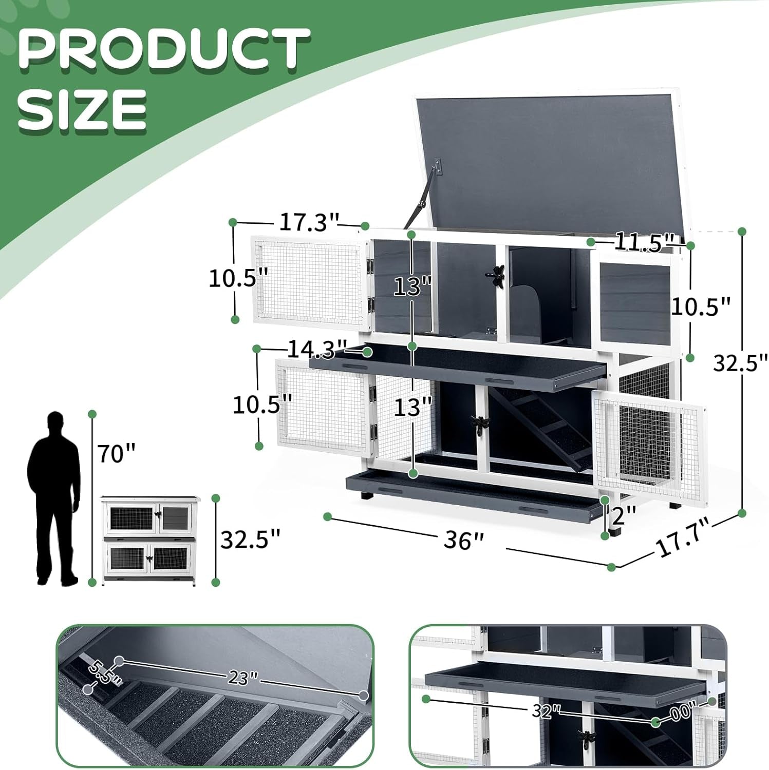 2-story-solid-wood-rabbit-bunny-hutch-with-2-large-main-rooms-indoor-outdoor-rabbit-house-guinea-pig-cage-pet-house-for-small-animals-with-ventilation-door-removable-tray-waterproof-roof-grey