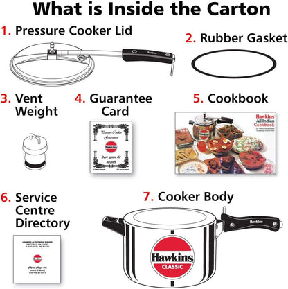 Aluminium 5 Litre Classic Pressure Cooker, Best Inner Lid Cooker, Silver (Cl50)5
