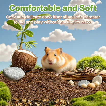 Sukh Coco Coir Hamster Bedding - Coconut Fiber Substrate for Burrowing Pets | Small Animal Litter with Odor Control for Syrian Dwarf Hamsters, Gerbils, Degus, Reptiles and Cage Habitat Enrichment3