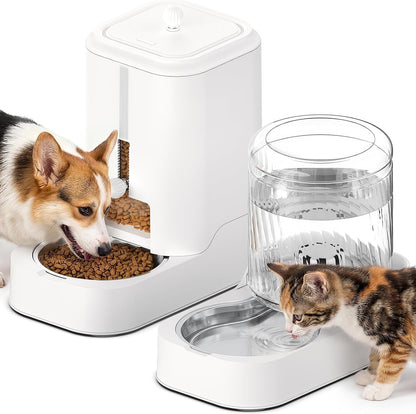 JUNSPOW Automatic Cat Water Dispenser with Stainless Steel Bowl | Dog Water Bowl Dispenser Adjustable Water Dispensing, Auto Pet Waterer for Cats and Dogs11