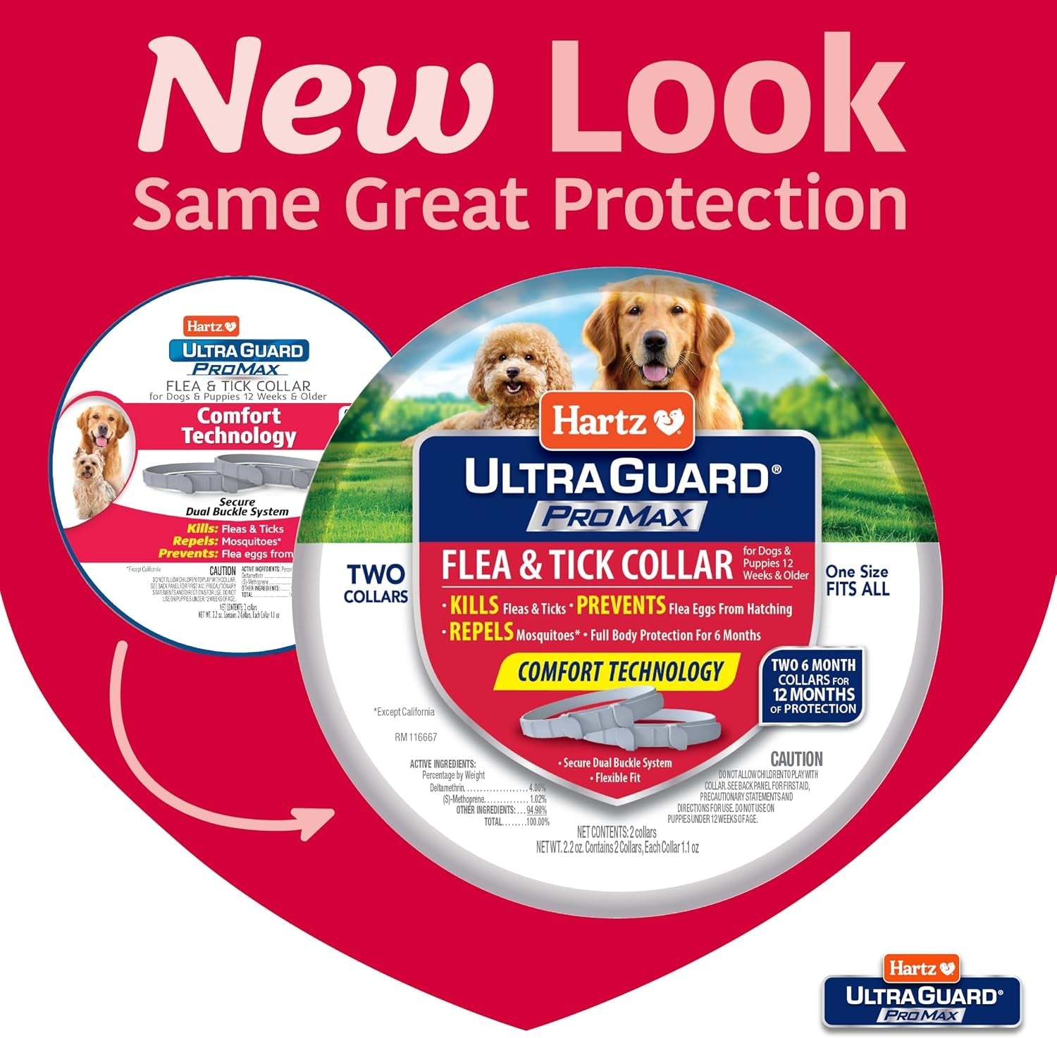 hartz-ultraguard-promax-flea-tick-collar-for-dogs-i-12-months-protection-i-soft-comfortable-flea-tick-prevention-i-2-pack-gray