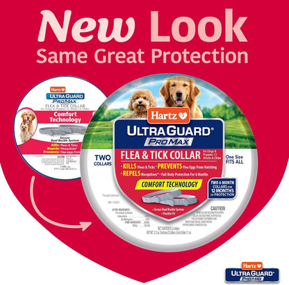 Hartz Ultraguard Promax Flea & Tick Collar for Dogs I 12 Months Protection I Soft & Comfortable Flea & Tick Prevention I 2 Pack,Gray2
