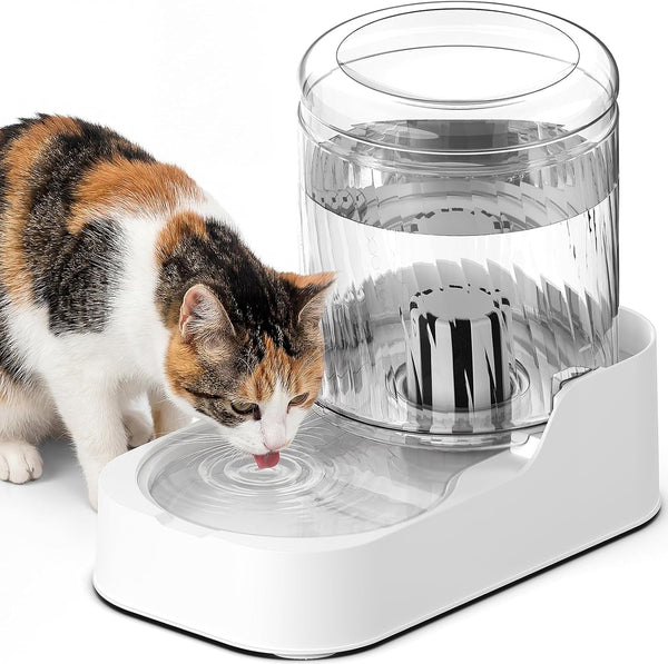 Automatic Cat Feeder & Water Dispenser Set (Bowl Not Included) | Gravity Dog Waterer and Food Feeder for Small Medium Dog Cat Puppy Kitten Water & Food Bowl Large Capacity10