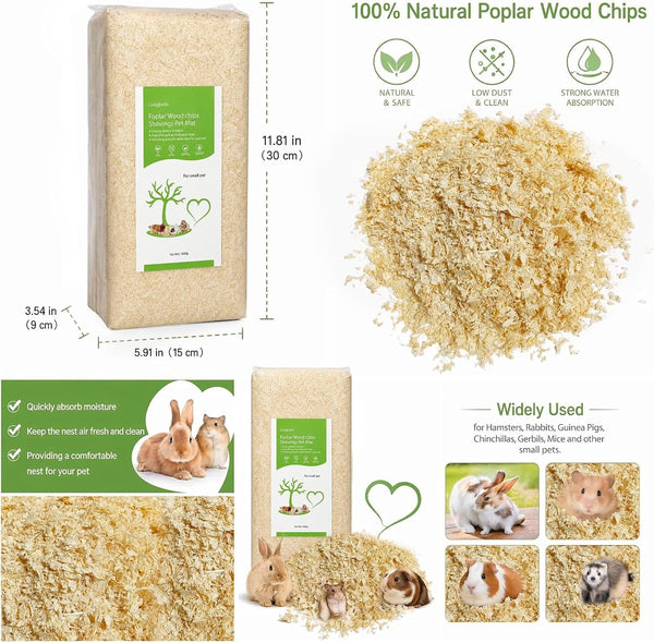 35Oz Natural Aspen Wood Pet Bedding – Low Dust, Odor Control & Ultra Absorbent Shavings for Hamsters, Parrots, Guinea Pigs & Small Animals2