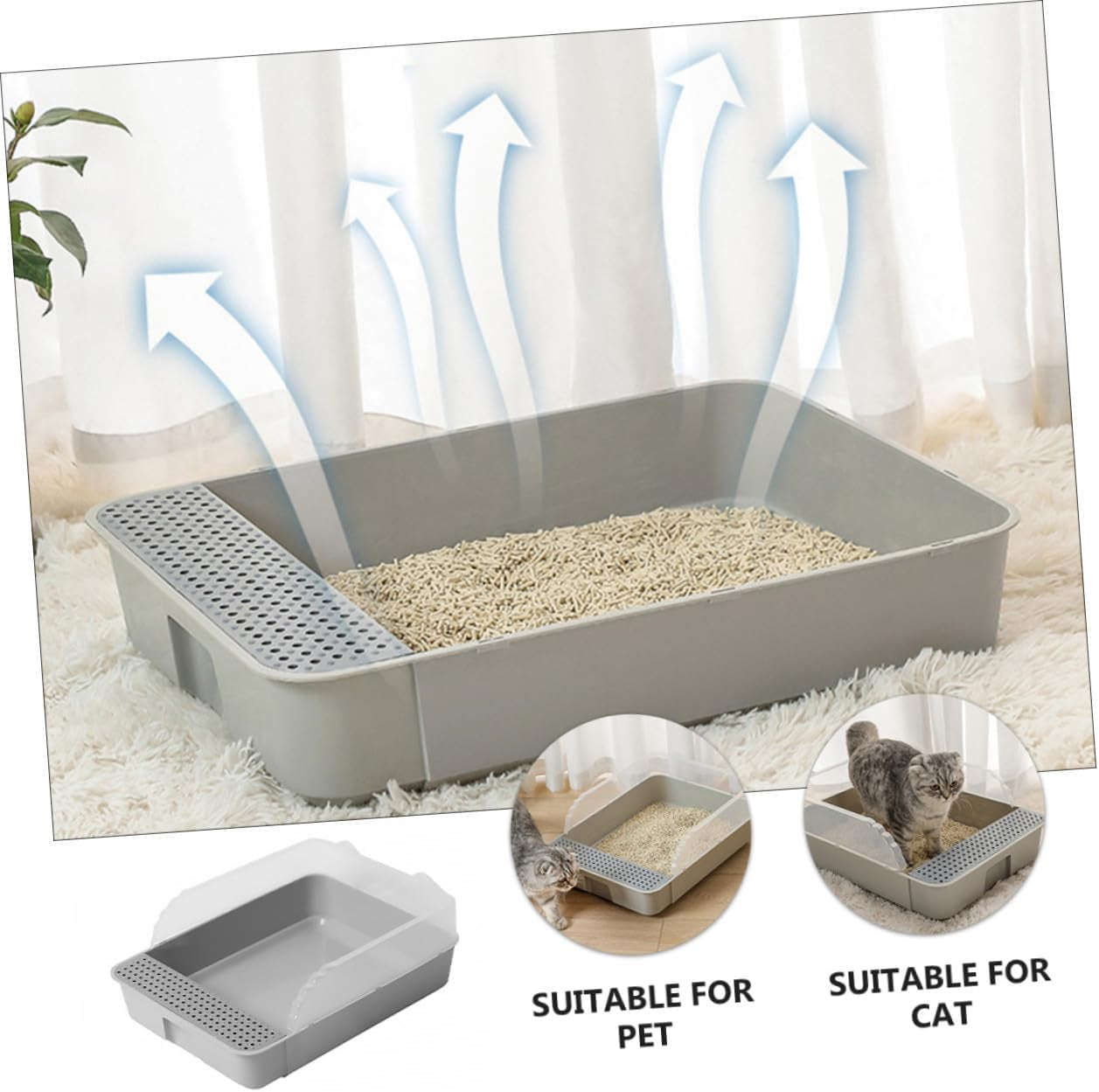 eringogo-semi-closed-cat-litter-box-potty-with-detachable-anti-splash-durable-pan-small-gray-for-kitten-toilet-and-cat-housebreaking