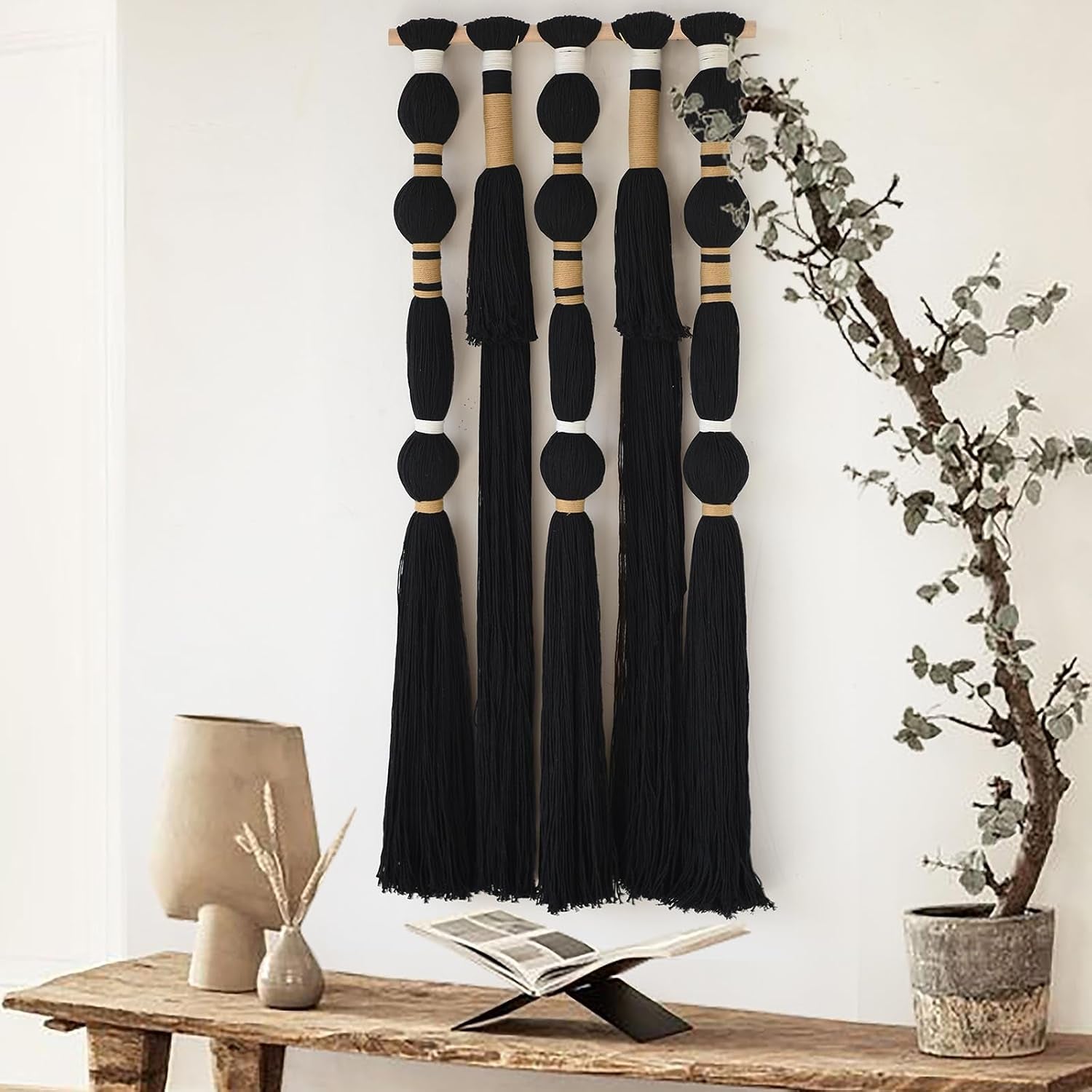 macrame-wall-hanging-black-spherical-tassel-geometric-wall-art-15-7w-39l-black-wall-art-boho-style-piece-modern-home-accent-bedroom-hanging-decor-for-living-room-apartment-interior-touch