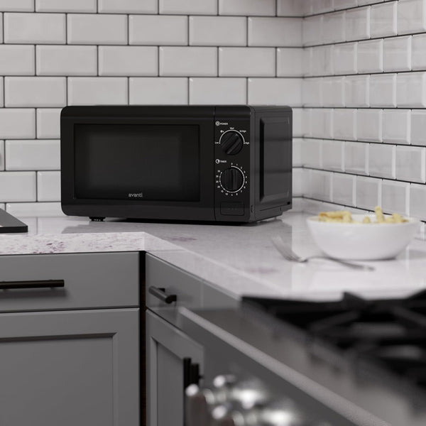 Microwave Oven 700-Watts Compact Mechanical with 5 Power Settings, Defrost, Full Range Temperature Control and Removable Glass Turntable, 0.7-Cu.Ft., Black3