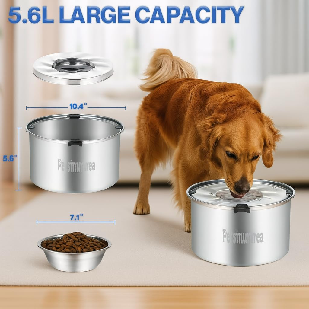 set-of-2-dog-water-bowl-stainless-steel-5-6l-190oz-no-spill-water-bowls-1-5-gal-large-capacity-no-splash-slobber-stopper-slow-drinking-spill-proof-bowls-for-messy-drinkers-including-pet-food-bowl