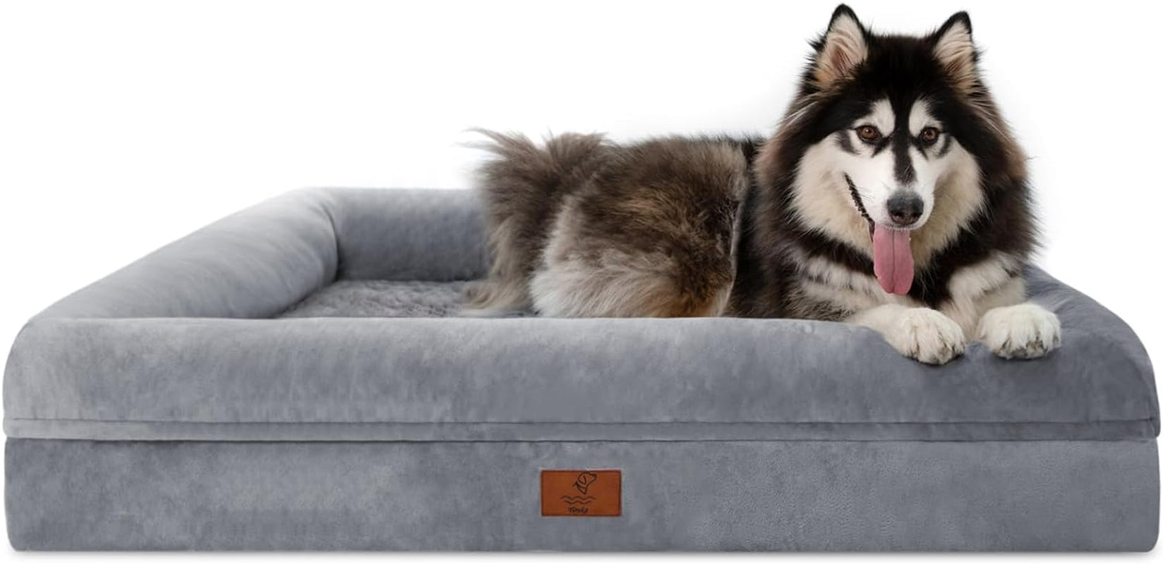 xl-orthopedic-waterprood-dog-bed-for-extra-large-size-dogs-360-degree-bolster-support-egg-crate-foam-waterproof-liner-non-slip-bottom-machine-washable-cover-45-x-35-inch