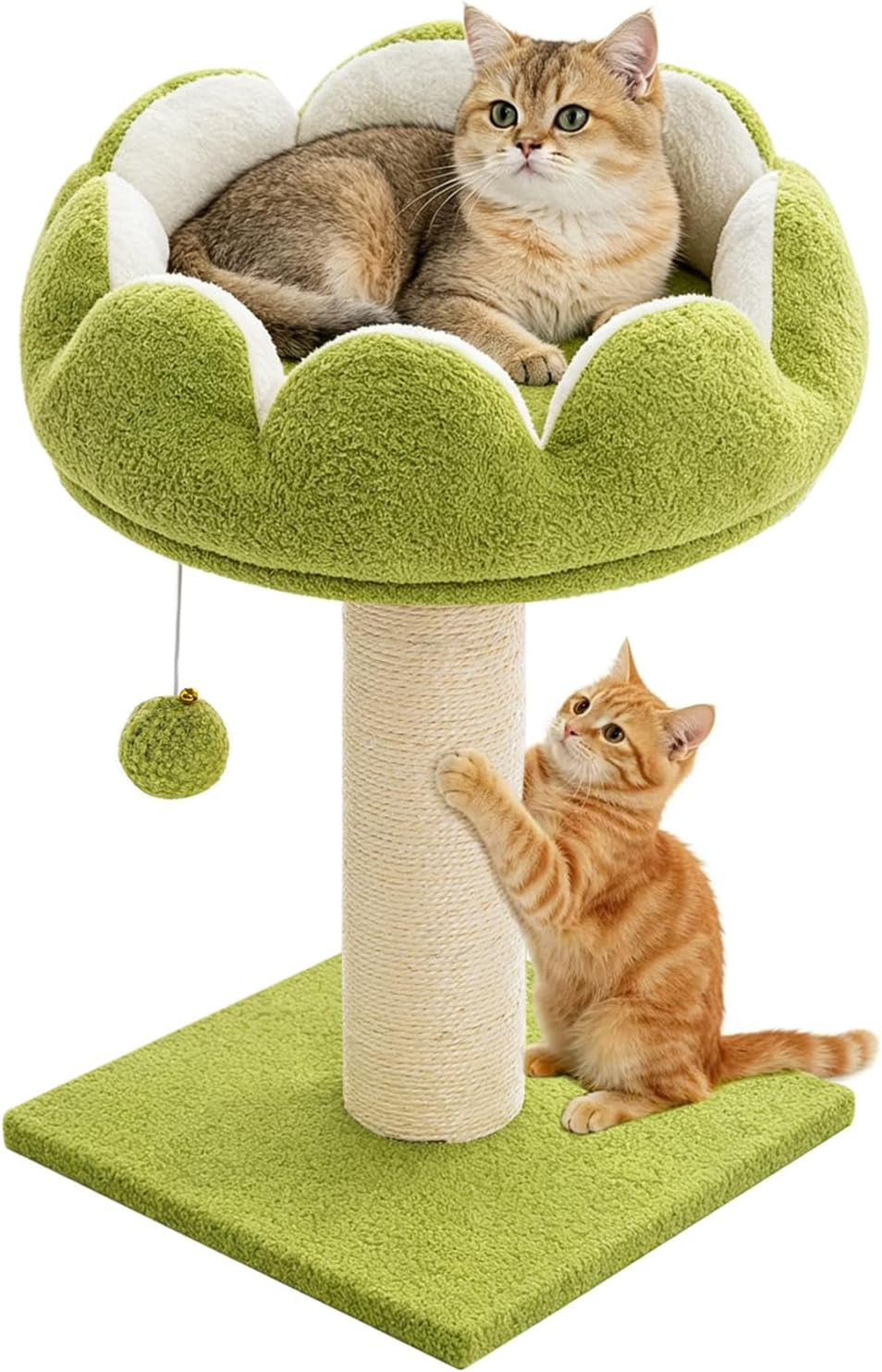 flower-cat-scratching-post-for-indoor-cats-scratcher-with-bed-comfortable-removable-perch-cute-cat-tree-with-dangling-ball-sisal-scratching-post-simple-assembly-stability