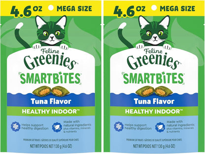 Greenies Feline Smartbites Healthy Indoor Cat Treats, Tuna, 16 Oz | Veterinarian-Recommended, Fiberblend Formula, Supports Digestion, under 2 Cal per Treat, Natural Ingredients, Dual Texture13