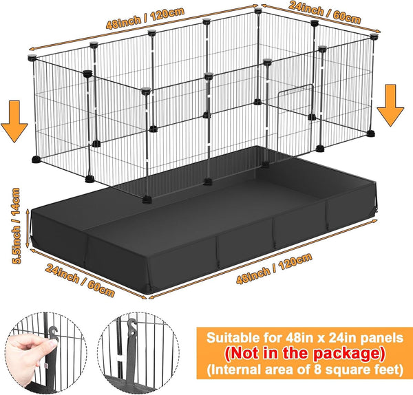 Tresbro Guinea Pig Cage Liner with One-Hand Release Hook & Thickened Corner, 48''L X 24''W Waterproof & Washable Mat (Without Cage) for C&C Grids Guinea Pig Hedgehog Bunny Habitat, Rabbit Cage Liner2