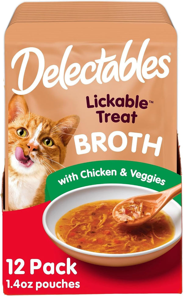 Delectables Savory Broths Lickable Wet Cat Treat Variety Pack, 12Count(Pack of 1)16