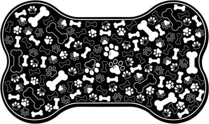 Dog & Cat Food Mat Bone Shaped Pet Feeding Mat Quick Absorb Water Bowl Placemat with Rubber Backing Indoor Floor Stain Resistant Pet Accessory Supplies (Light Pink Small, 12X18 Inches)15