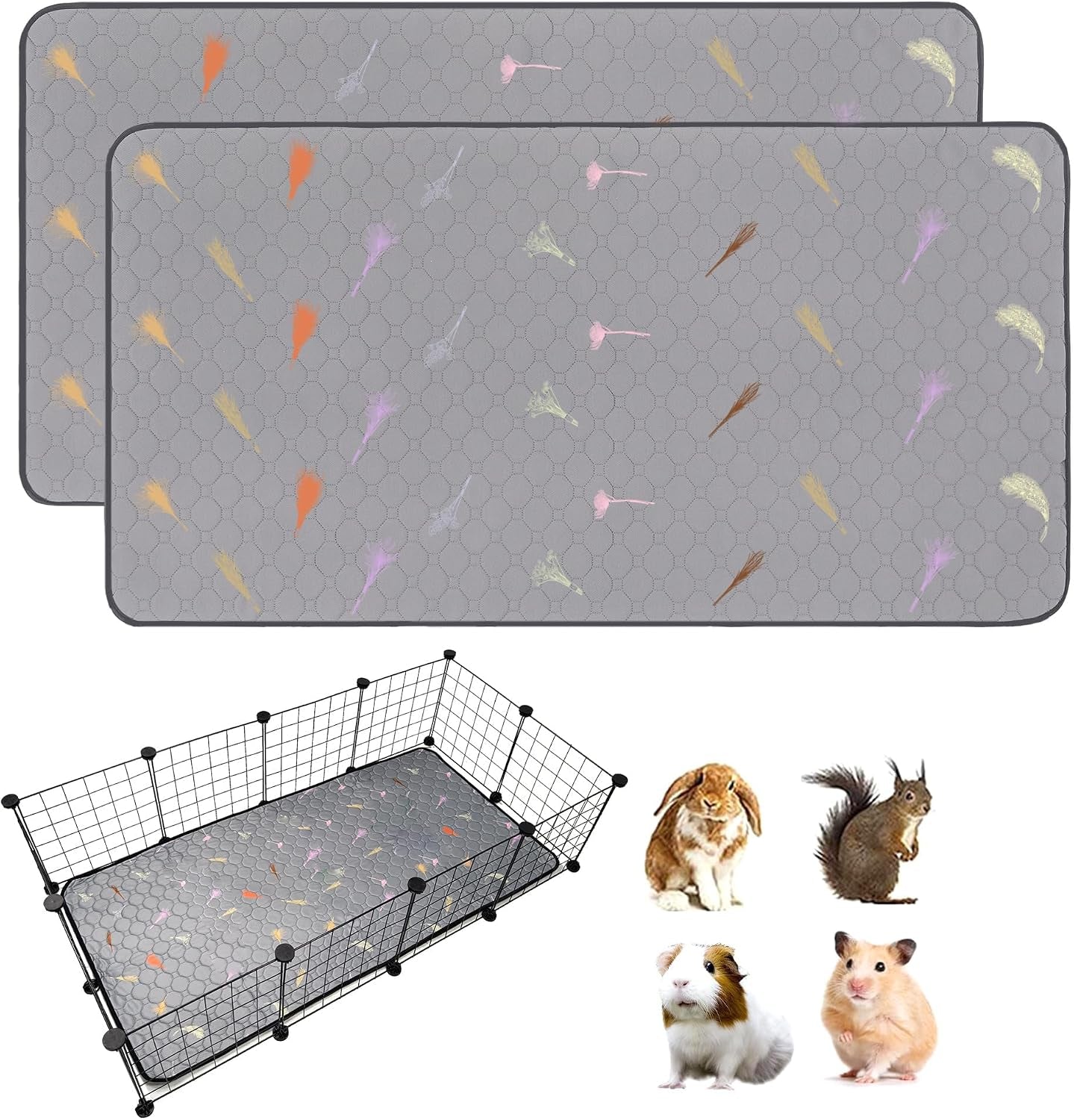 2pcs-guinea-pig-cage-liners-guinea-pig-fleece-cage-liners24x48-super-absorbent-washable-pee-pads-reusable-for-rabbit-hamster-chinchilla