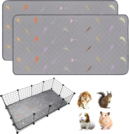 2Pcs Guinea Pig Cage Liners,Guinea Pig Fleece Cage Liners24''X48'' Super Absorbent Washable Pee Pads Reusable for Rabbit Hamster Chinchilla18