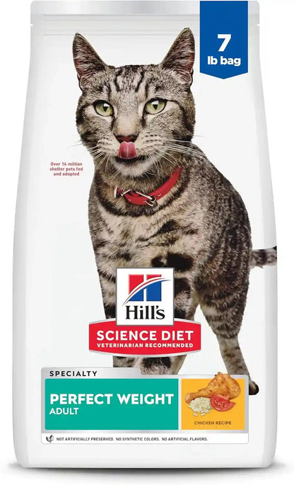 Hill'S Science Diet Adult Perfect Weight Dry Cat Food | #1 Veterinarian Recommended, Chicken Recipe, 7 Lb. Bag1