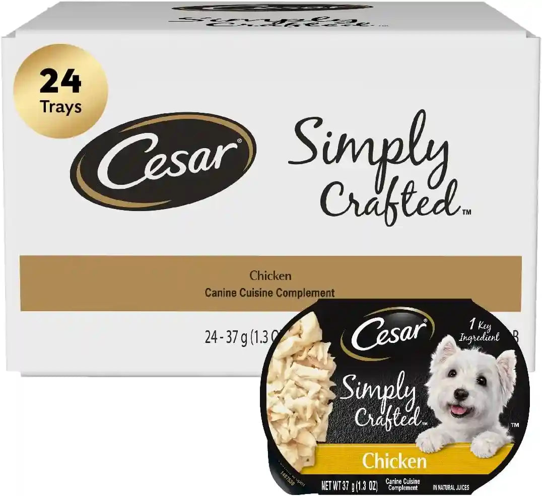 cesar-simply-crafted-wet-dog-food-toppers-chicken-1-3-oz-10-count-real-chicken-1-ingredient-no-by-products-or-artificial-flavors-slow-cooked-easy-to-digest-single-serve-tubs