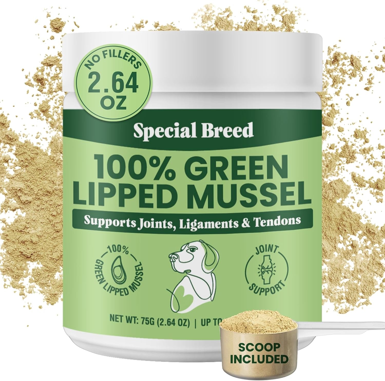 green-lipped-mussel-powder-for-dogs-cats-100-new-zealand-green-lipped-mussels-natural-hip-joint-supplement-for-joints-tendons-ligaments-muscles-75-grams-up-to-250-servings