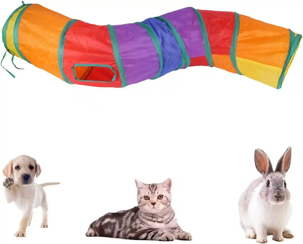 icagy-cat-tunnel-toys-for-indoor-cats-kittens-rabbits-pet-toy-play-tunnels-interactive-crinkle-pop-up-tunnel-toys-relieve-cat-boredom-rainbow-47-shape-s