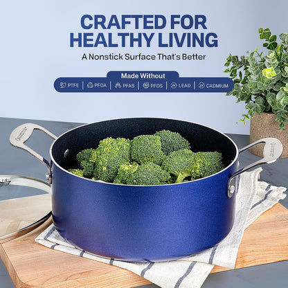 20 Pc Kitchen Pots and Pans Set Non Stick Cookware Set, Kitchen Cookware Sets with Deep Frying Pan Set, Bakeware, & Steamer, Non Toxic PFOA PFOS Free, Oven and Dishwasher Safe3