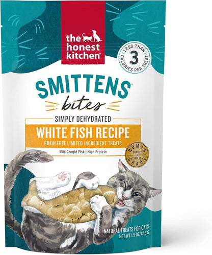 The Honest Kitchen Smittens Bites White Fish Cat Treats, Human Grade Limited Ingredient Treats with Wild Caught Fish & Omega Support, Crunchy High Protein Training Treat for Cats, 1.5 Oz Bag7