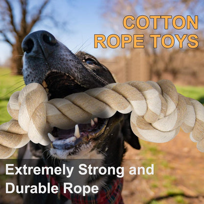 Fida Dog Rope Toys for Large/Medium Aggressive Chewers, Tough Cotton Chew Toy, 3 Feet 5 Knots Indestructible, Tug of War Dog Pull Rope Teeth Cleaning2