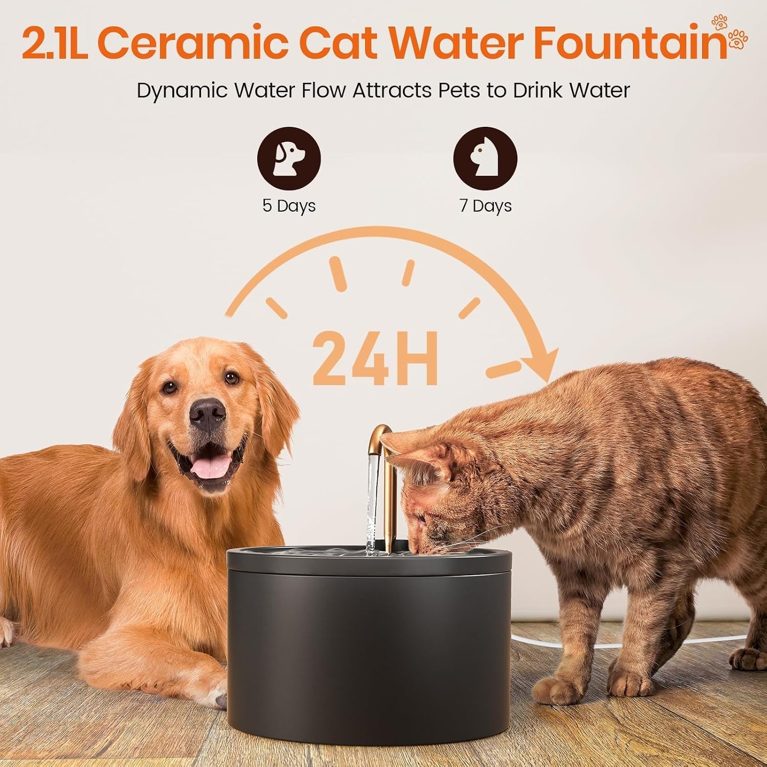 misfans-ceramic-cat-water-fountain-all-ceramic-body-pure-copper-spout-2-1l-71oz-capacity-under-20db-pump-dual-filtration-faucet-and-fountain-modes-easy-clean-unit-3-filters-and-sponge-black