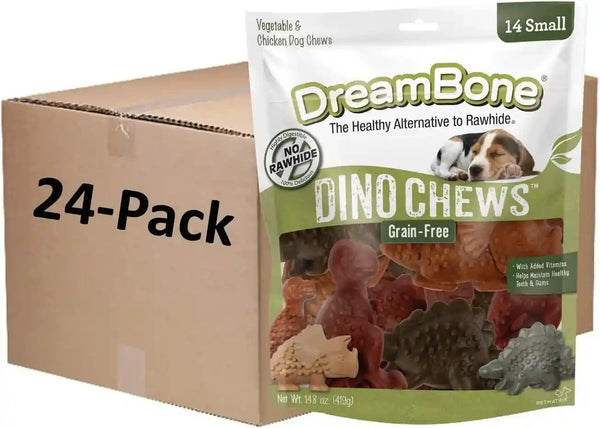 Dreambone Chicken Dinochews Dog Treats, Daily Rawhide-Free Chew, Digests Safely and Completely, with Real Protein, Chicken and Veggies, 14 Count11