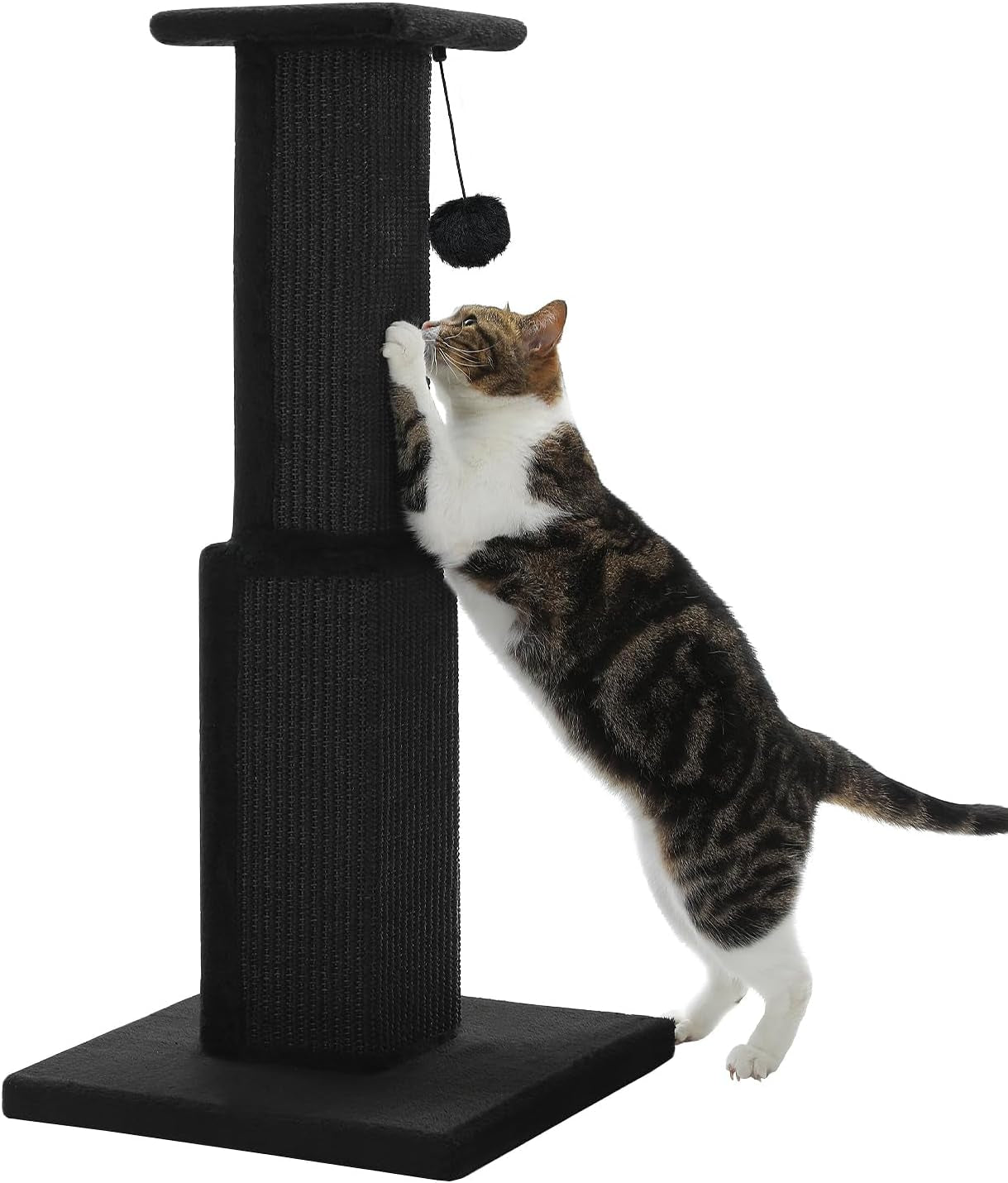 pawz-road-large-cat-scratching-post-32-tall-black-cat-scratcher-heavy-duty-cat-post-with-16x16-large-base-covered-sturdy-woven-sisal-scratcher-and-cat-toy-ball-for-adult-and-indoor-cats