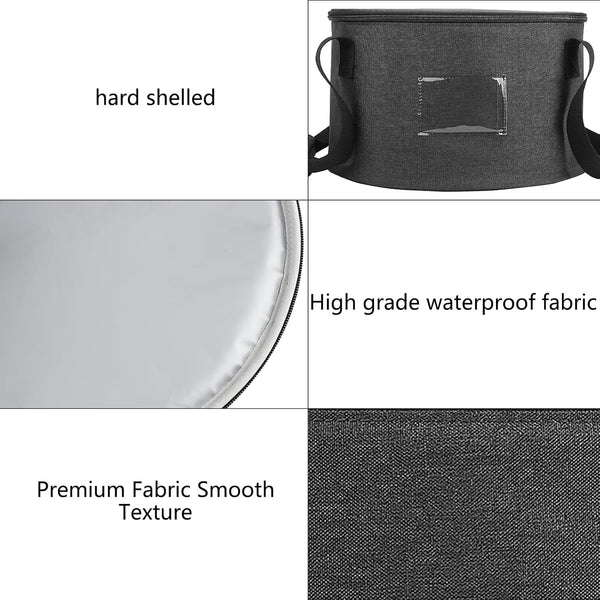Dutch Oven Carry Bag for 10 Inch Cast Iron Casserole Carrier - Dark Grey4
