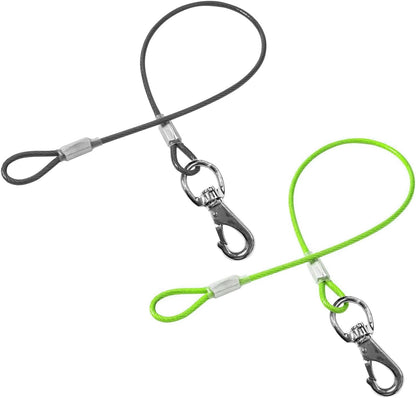 Chew Proof Dog Leash - 2Pack Metal Cable Lead,No Tangle Multiple Dog Leashes for Small and Medium Dogs- Heavy Duty Leash Extender for Collars & Harnesses(2 Pack Black, 20In/50Cm)11
