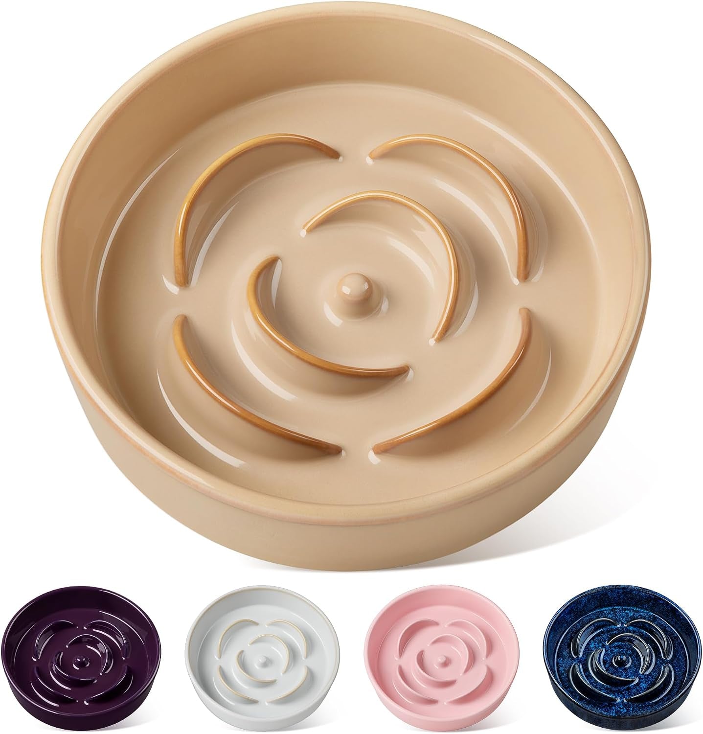 vancasso-slow-feeder-dog-bowl-0-6-cups-ceramic-dog-food-dish-for-fast-eaters-small-breed-puzzle-bowl-for-small-dogs-and-cats-blue